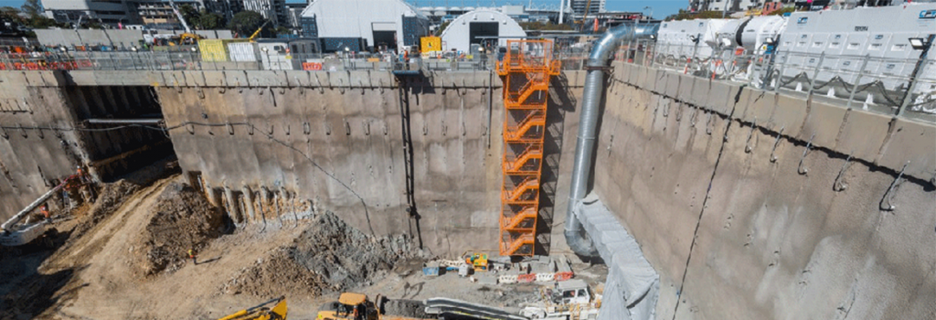Roadheaders excavating twin Cross River Rail tunnels