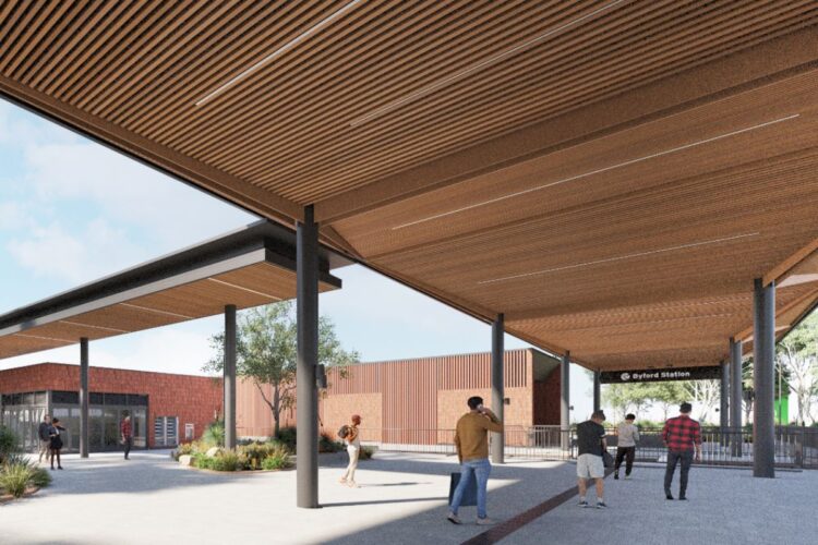 An artist's impression of Byford Station (for illustrative purposes only). Image: Metronet