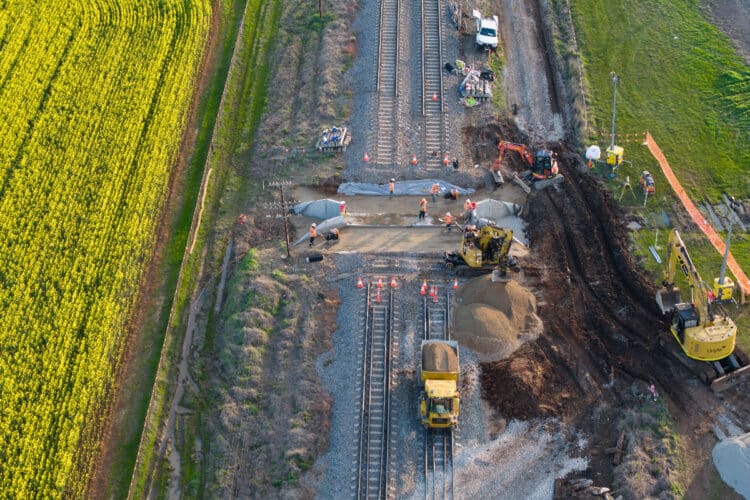 The work took place during the track “super possession” from Saturday 13 to Monday 15 September. Image: Inland Rail