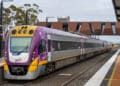 A V/Line train arriving at Rockbank Station. Image: Victorian Government