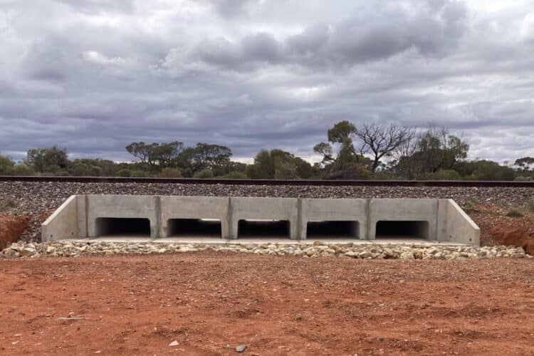 The East-West corridor links Kalgoorlie in Western Australia to Whyalla and Crystal Brook in South Australia before diverging to Parkes and Melbourne via Adelaide. Image: ARTC
