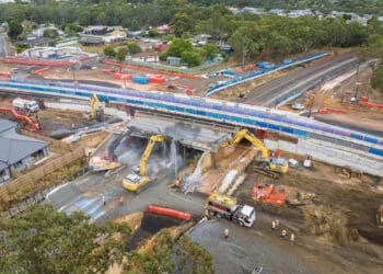 Short Street Bridge in Broadford was demolished during a 40-hour track possession. Image: Inland Rail