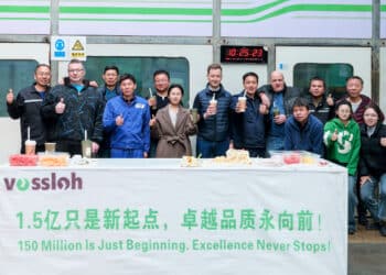 Some of Vossloh’s team in Kunshan, China. Image: Vossloh