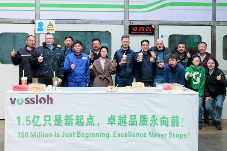 Some of Vossloh’s team in Kunshan, China. Image: Vossloh