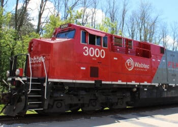 Wabtec’s 100 per cent battery-electric, heavy haul locomotive, FLXdrive. Image: Wabtec