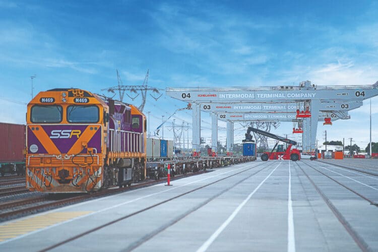 TC's Melbourne Intermodal Terminal offers supply chain customers both IMEX (port shuttle) and interstate rail freight services. Image: ITC