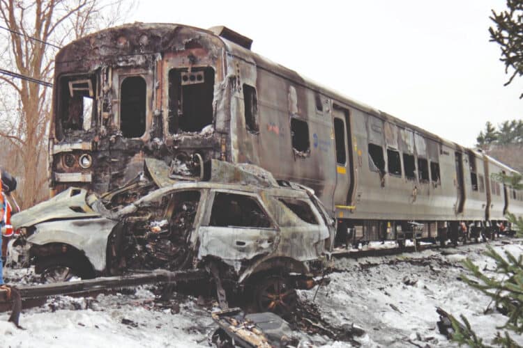 The Valhalla train fire demonstrated how rapidly an onboard fire can escalate if not properly controlled through design, materials and safety systems. Image:  National Transportation Safety Board